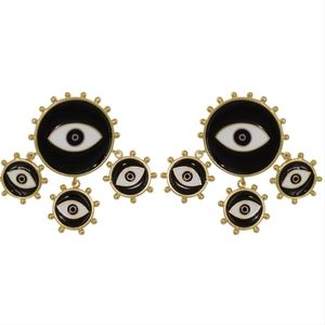 Daniela Salcedo TRIPLE HAVANA EARRINGS Gold Black and White New